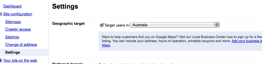 Localized Targeting In Google Webmaster Tools