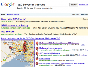 Localized Search Engine Results for Melbourne SEO Services