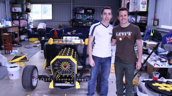 Raul & Dave with the life size Lego car.