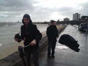 Here's a cool photo from a recent MelbourneVideo.com.au shoot on perhaps one of the windiest days in Melbourne.