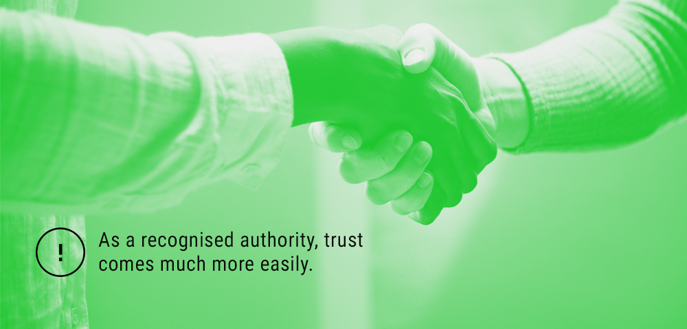 Trust comes easily to a recognised authority